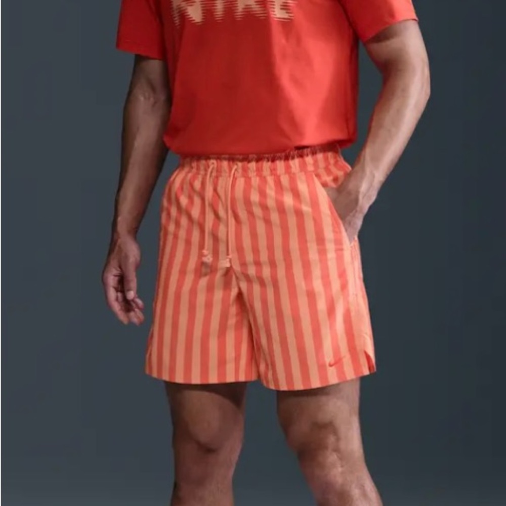 Nike Men’s Orange Striped Athletic Shorts